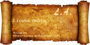 Licska Anita névjegykártya